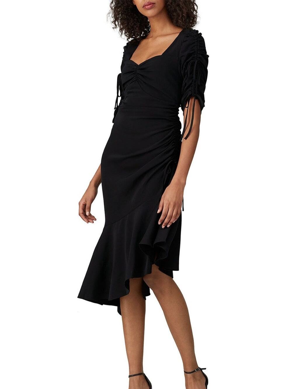 Rodarte X Universal Standard Asymmetrical Black Puff Sleeve Midi Dress 2XL